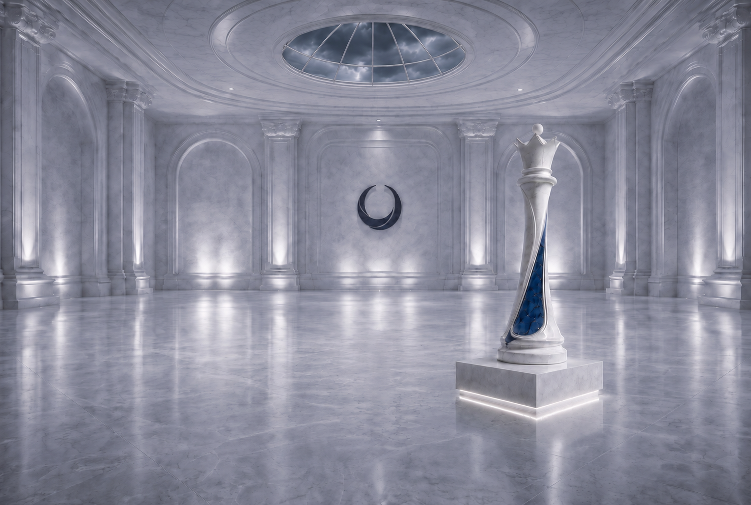 A white marble chess king, dealmakers stay in charge.
